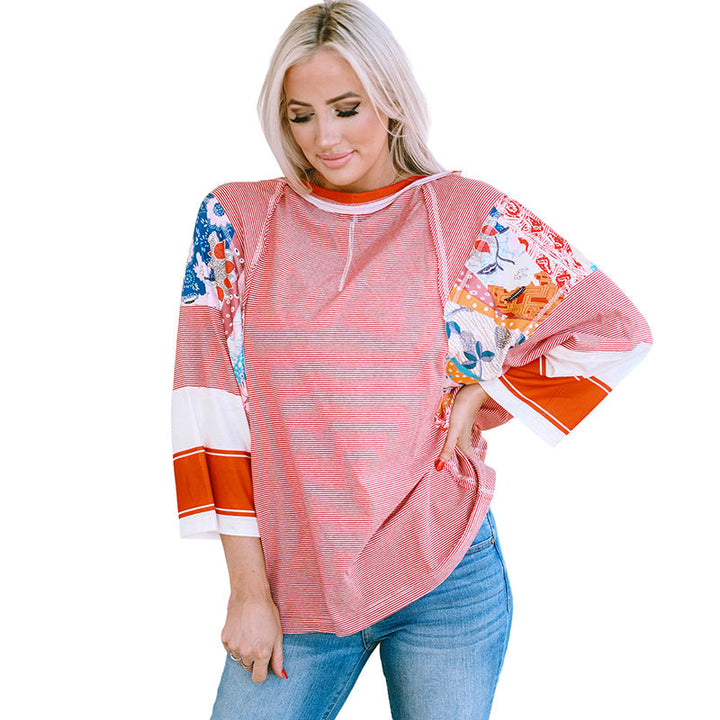 Bailey | Women Lightweight Patchwork Batwing Top