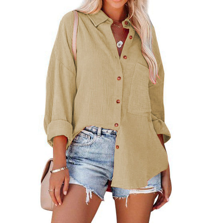 Wolly| Women Casual Button Down Long Sleeve Blouse