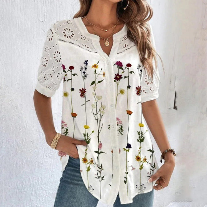 Annelise | Women Casual Lace Printed Blouse