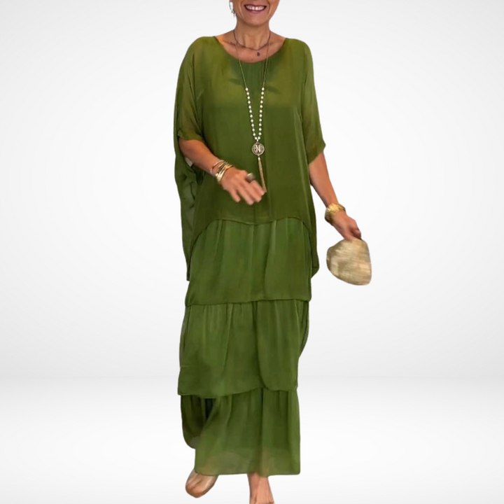 Hylda Artistic Loose Maxi Dress | Flowing A-Line Maxi Dress