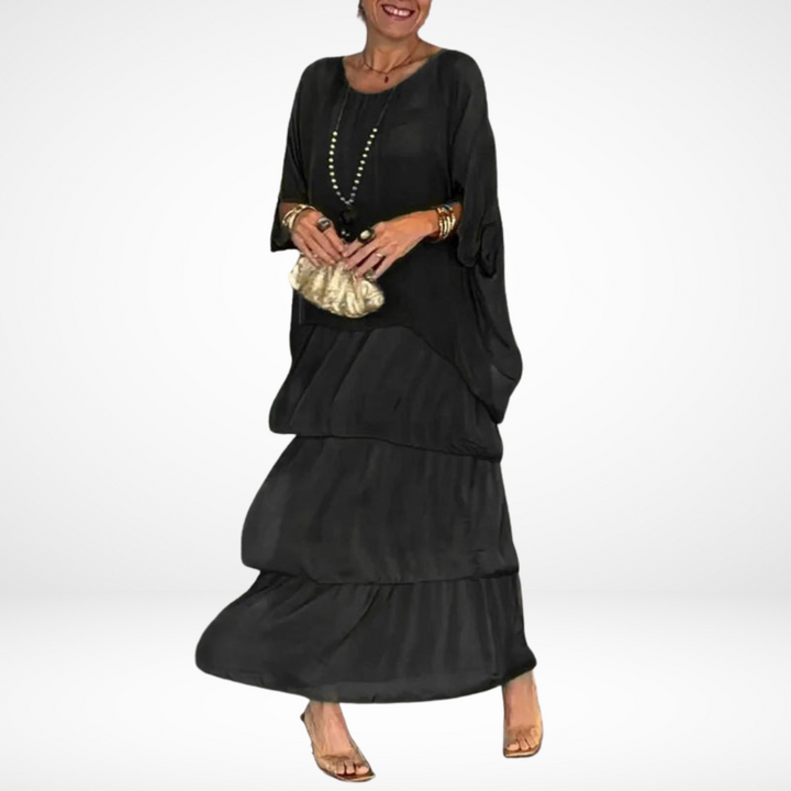 Hylda Artistic Loose Maxi Dress | Flowing A-Line Maxi Dress