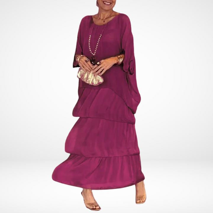 Hylda Artistic Loose Maxi Dress | Flowing A-Line Maxi Dress