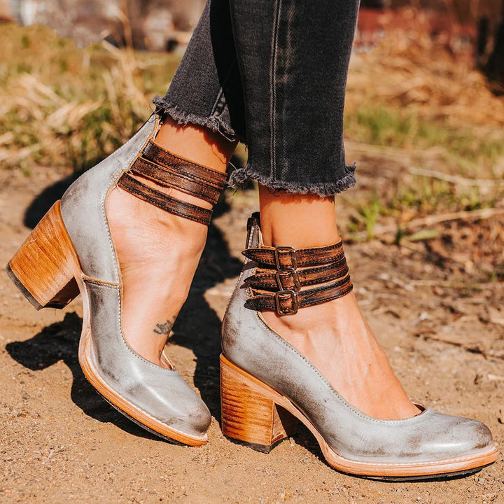 Vivian | Double-Buckle Block Heel