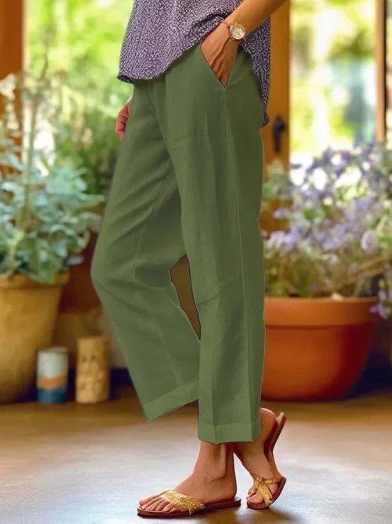 Nadia | Relaxed Cropped White Trouser