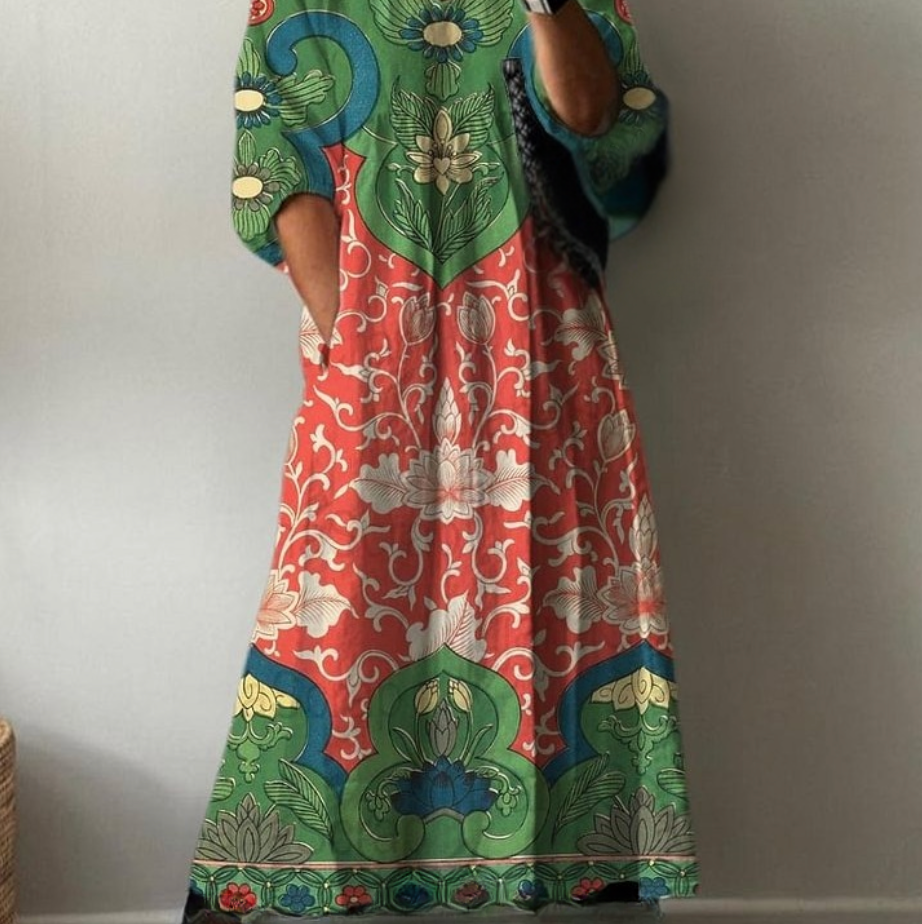 Vivienne | Botanical Print Midi Dress