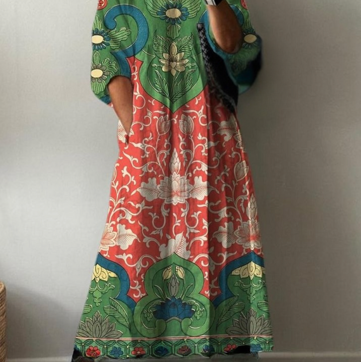 Vivienne | Botanical Print Midi Dress