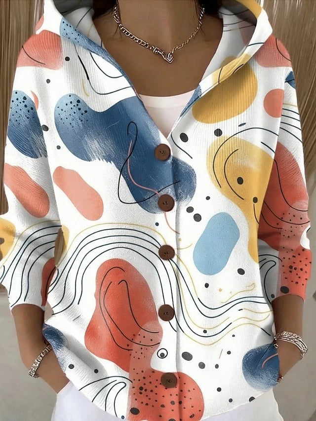 Dorothy | Colourful Hooded Button Cardigan