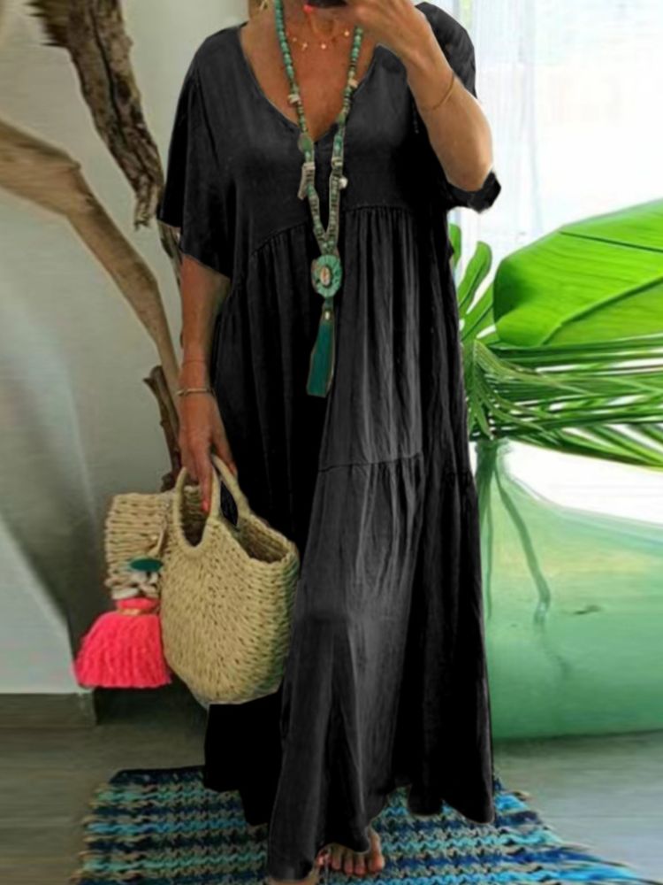 Linnea | Soft Ruffle V-Neck Women Maxi Dress