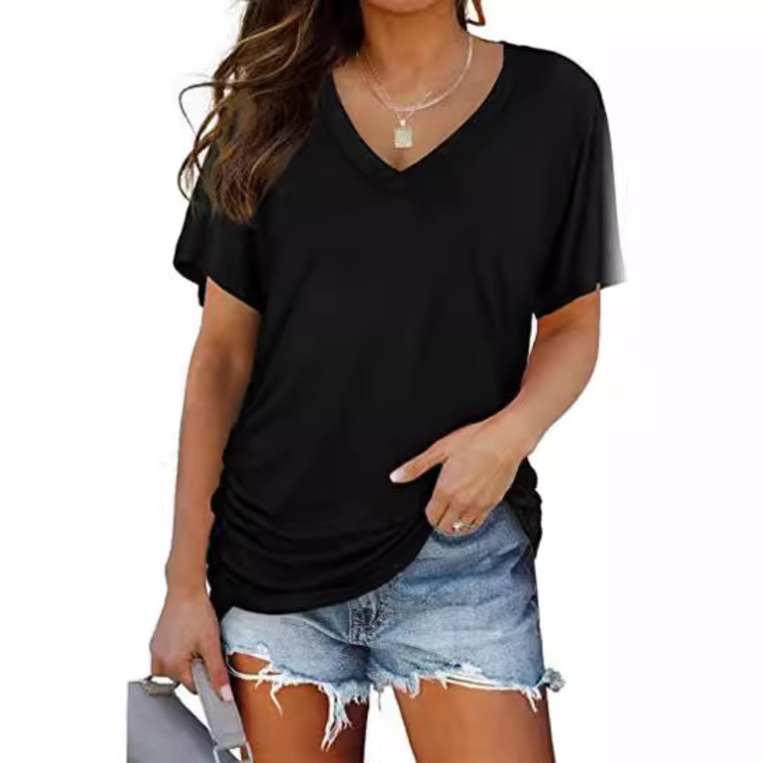 Eily| Women Classic V-Neck Loose Fit Shirt