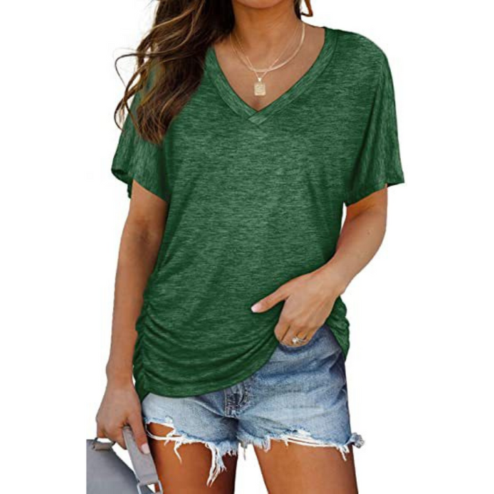 Eily| Women Classic V-Neck Loose Fit Shirt