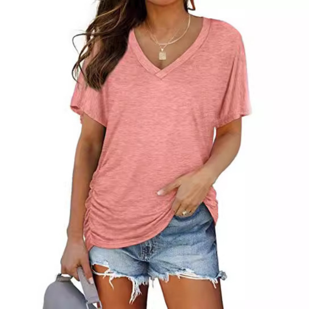 Eily| Women Classic V-Neck Loose Fit Shirt