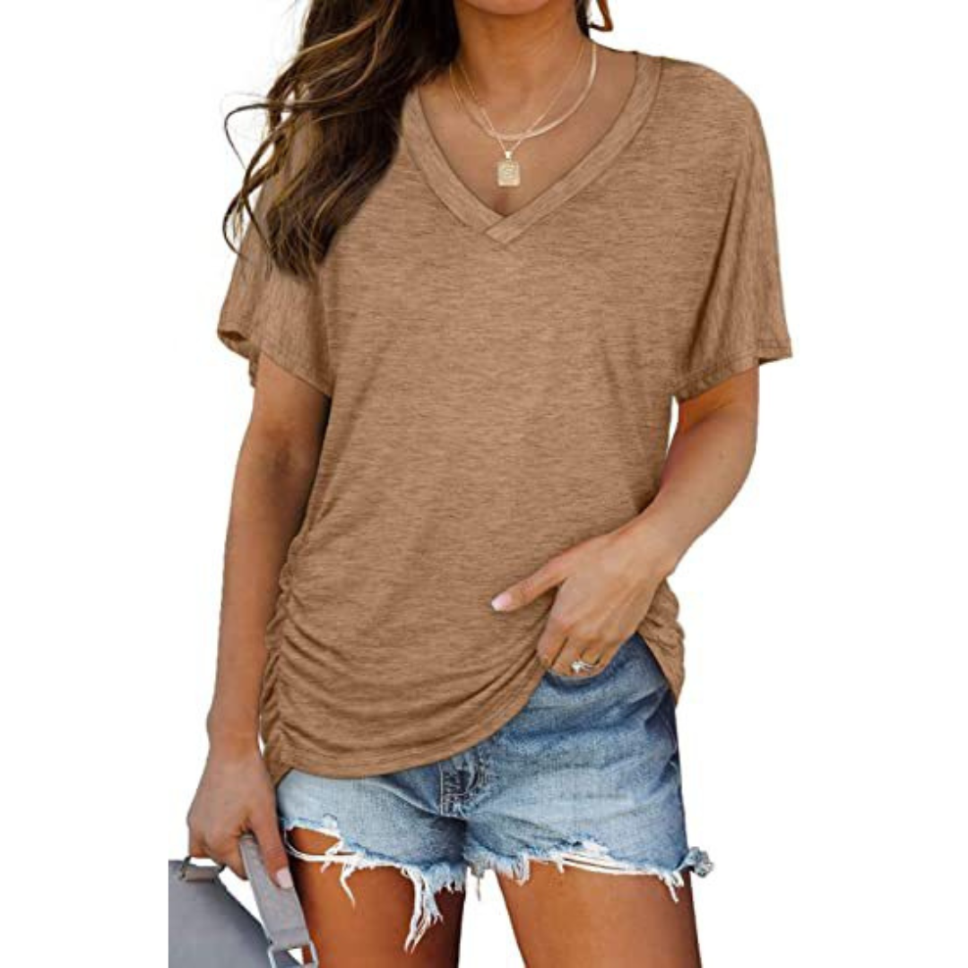 Eily| Women Classic V-Neck Loose Fit Shirt