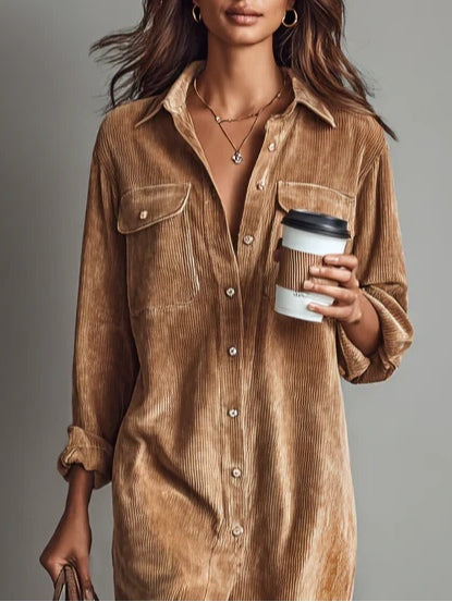 Celeste | Relaxed Corduroy Midi Dress