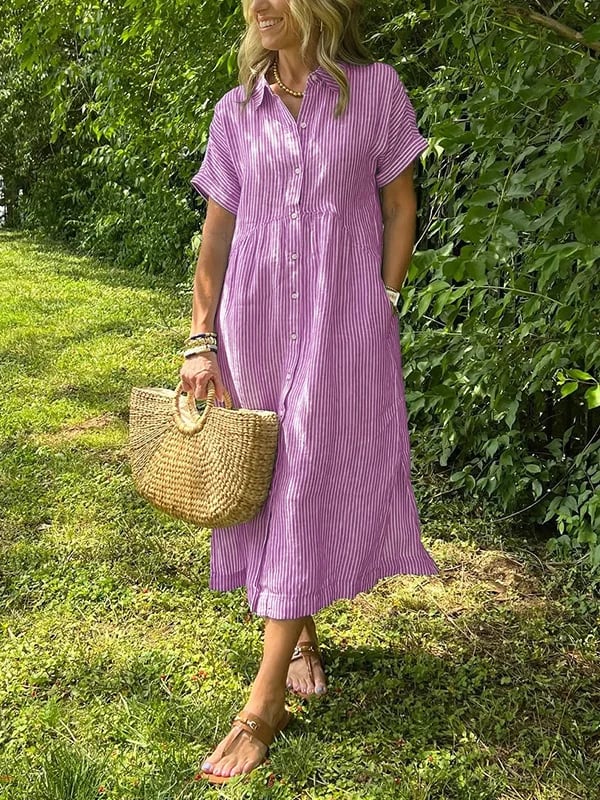 Angela | Classic Shirt Maxi Dress