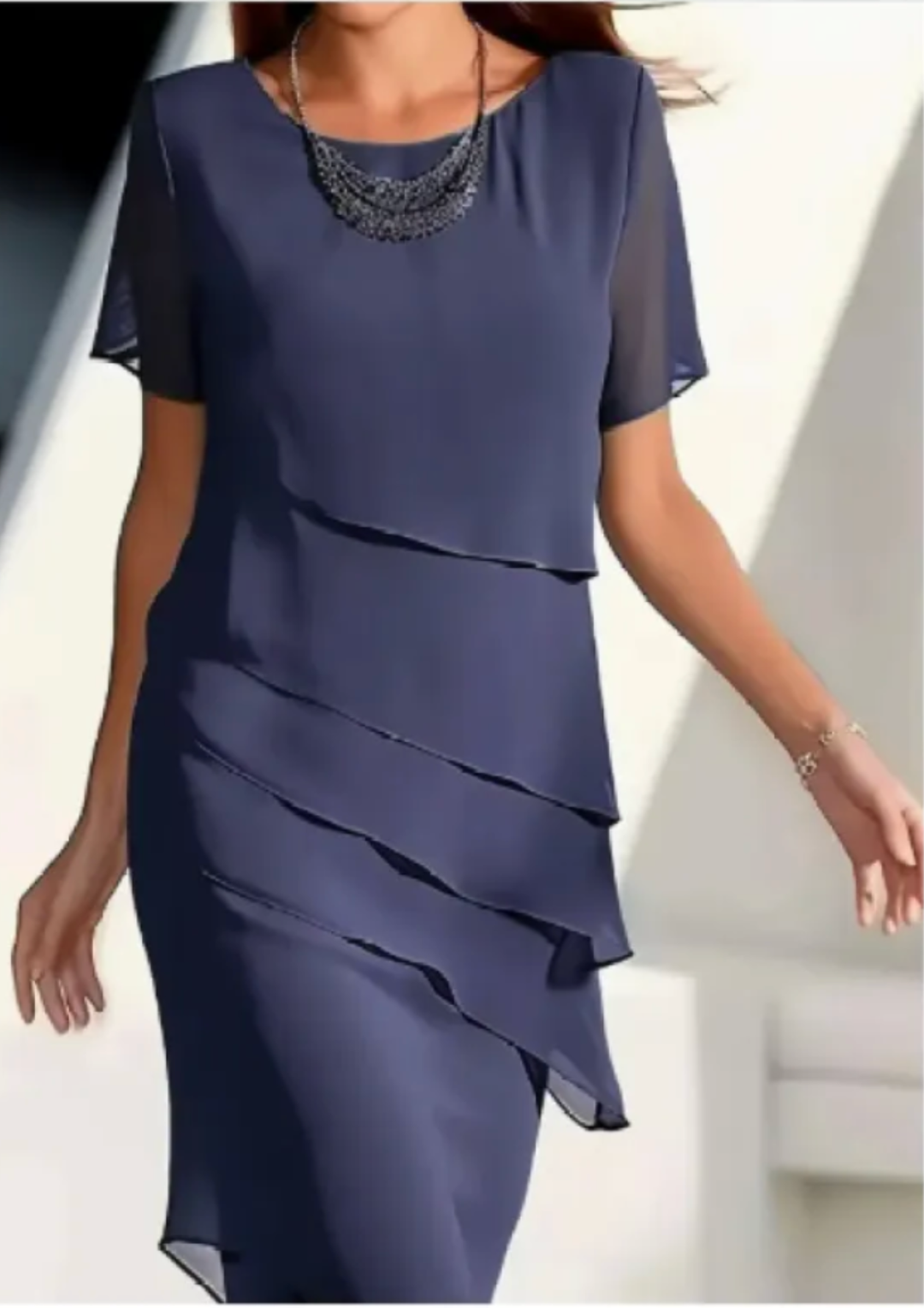 Vivienne | Elegant Layered Chiffon Dress