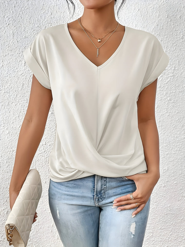 Meika | Women Classic Twist Detail V-Neck Top