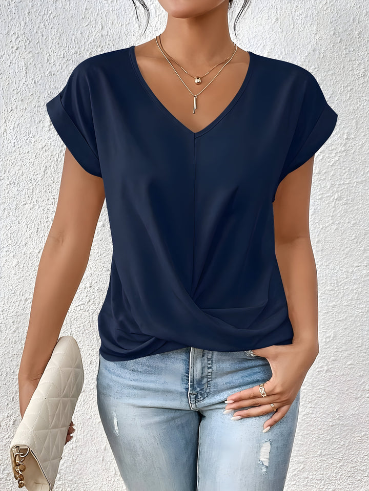 Meika | Women Classic Twist Detail V-Neck Top