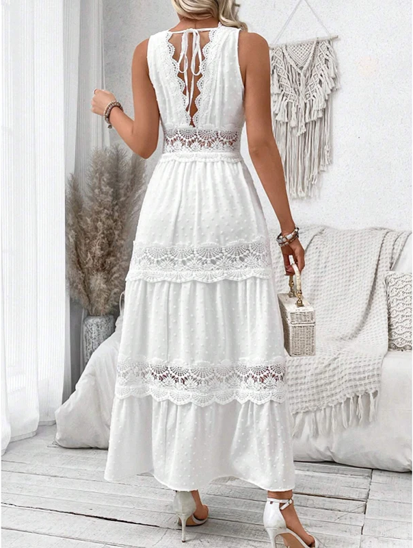 Maika | Lace V-Neck Women Maxi Dress