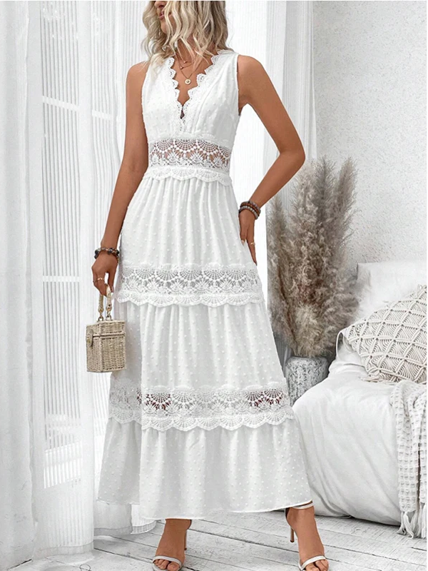 Maika | Lace V-Neck Women Maxi Dress