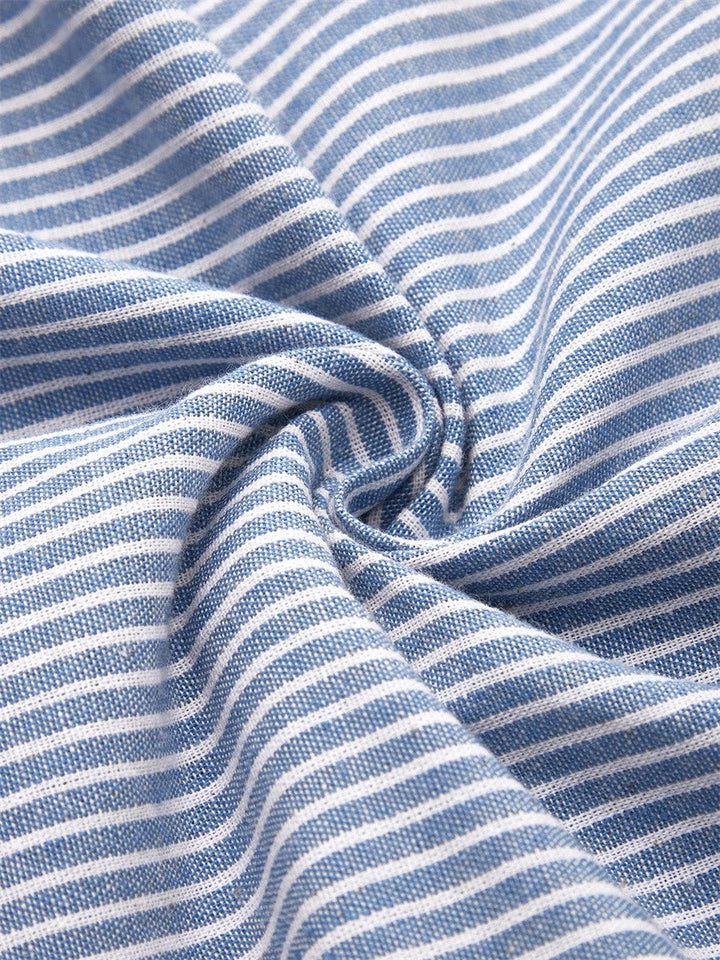 Brienne | Striped Button-Detail Midi Dress