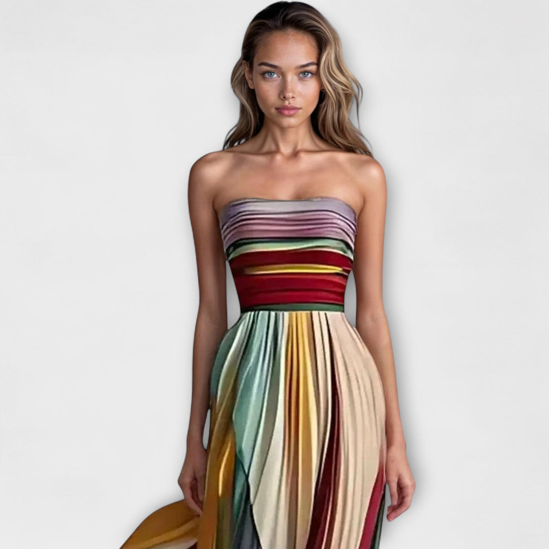 Marigold | Bold & Flowing Women Strapless Dress