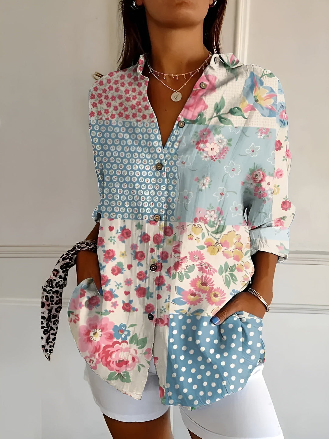 Melodie | Women Elegant Floral Button Shirt