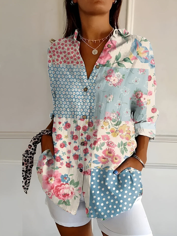 Melodie | Women Elegant Floral Button Shirt