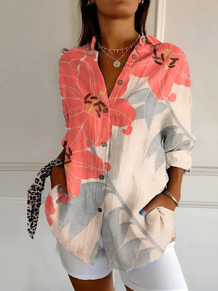 Melodie | Women Elegant Floral Button Shirt