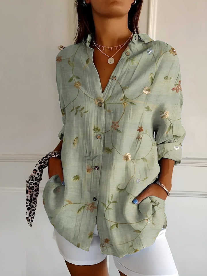 Melodie | Women Elegant Floral Button Shirt
