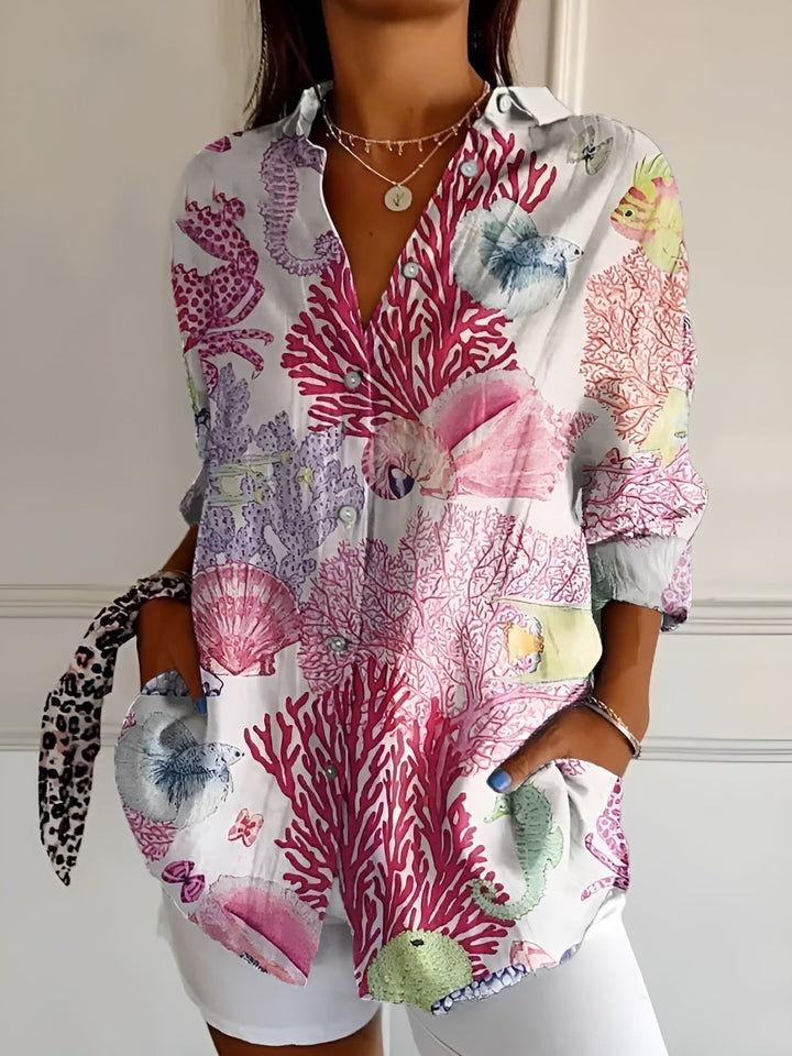 Melodie | Women Elegant Floral Button Shirt