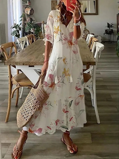Cassia | Women Boho Tummy Coverage Maxi Dress