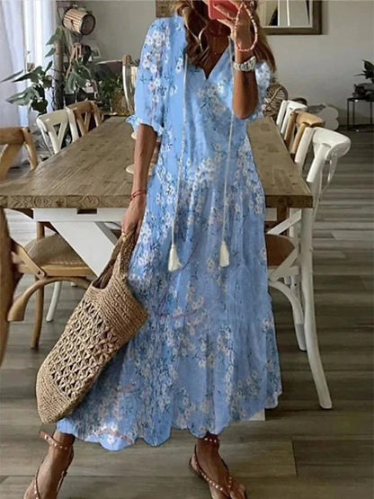 Cassia | Women Boho Tummy Coverage Maxi Dress