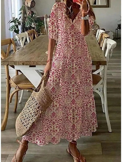 Cassia | Women Boho Tummy Coverage Maxi Dress