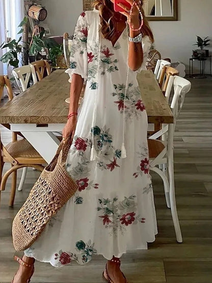 Cassia | Women Boho Tummy Coverage Maxi Dress